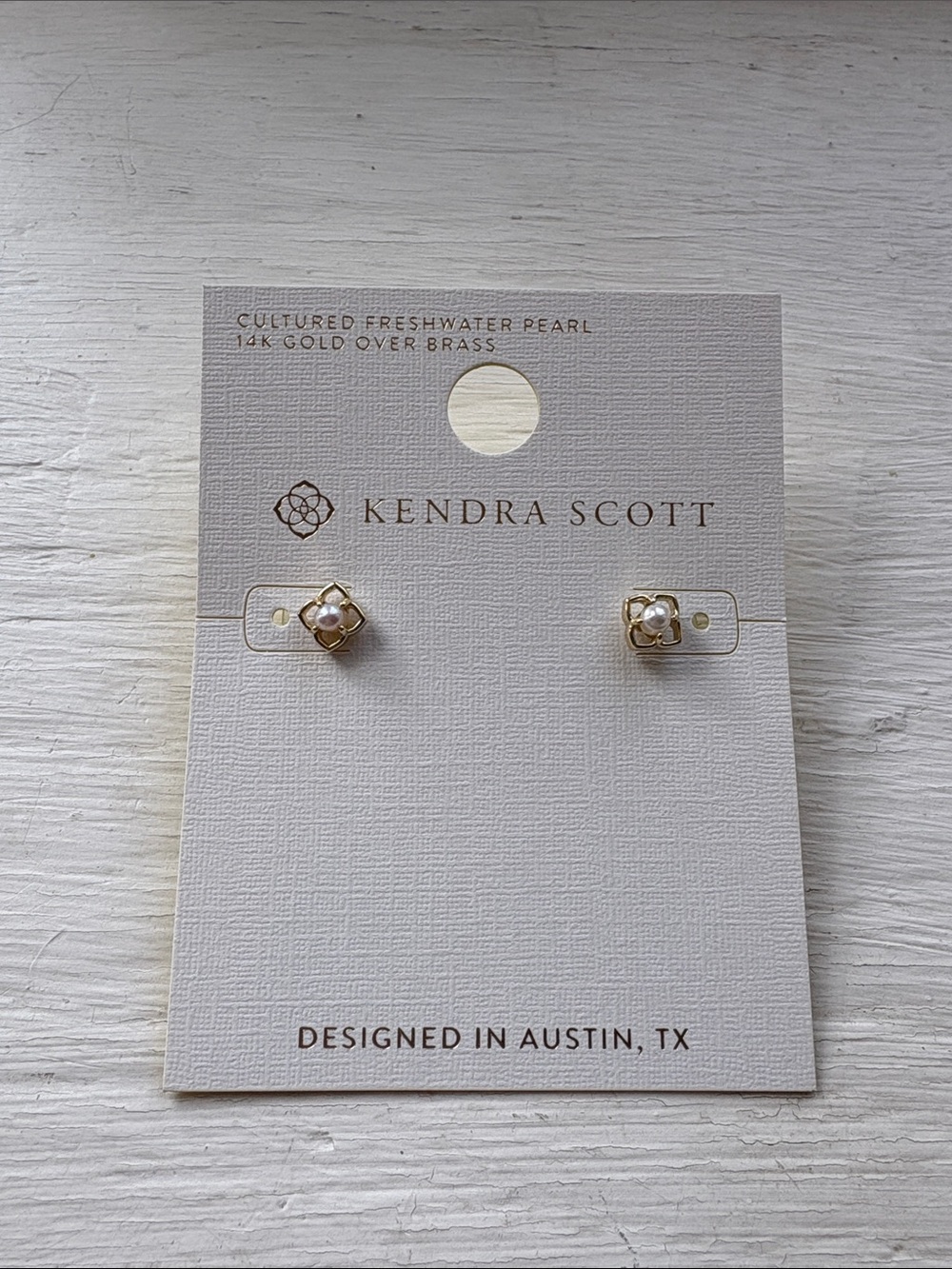 Kendra Scott Gold and Pearl Floral Stud Earrings